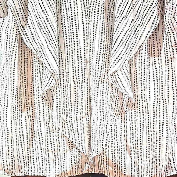 AB STUDIO BLOUSE White with black stripes dots large - Picture 4 of 8